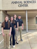 MU Animal Sciences 2021 Leadership Academy $500 scholarship winners were Jadyn Lower, Humansville; Brooke Anderson, Ionia; Aubrey Mattson, Conception Junction; and Alex Schnell, Sturgeon. Photo courtesy of Marcia Shannon.
