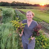 Amanda Quinn’s cut flower farm sells bouquets to farmers markets, directly to customers and to florists. She recently hosted a tour of her farm, which uses a drip irrigation system recommended by University of Missouri Extension specialist Dan Downing. Ph