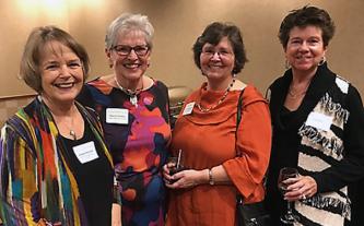 Sharon Kinden, second from left, with a few Osher@Mizzou friends during an instructor appreciation banquet.