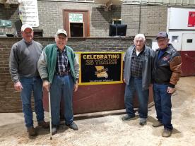 Darrell Aufdenberg, Glen Birk, Willis Koenig and Kenny Carney were recognized recently for their contributions to the Show-Me-Select Heifer Replacement Program. Each was involved for 25 years of service to the program that partners producers, MU Extension