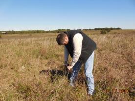 Taking soil samples for testing can save forage producers money by helping them apply the right amount of fertilizer. Photo courtesy MU College of Agriculture, Food and Natural Resources.