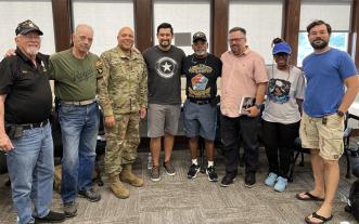Veteran READS participants with Joshua Shinn