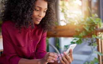 Woman looking at phone