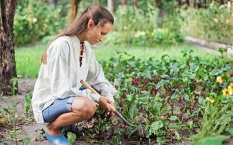 Woman in garden