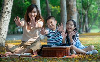 Family on a picnic