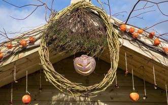 Jack-o'-lantern carved from turnip