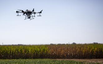 Drone at MU Greenley Memorial Research Farm in Novelty. Photo by Shannon Beck.