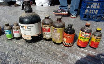 Old pesticide bottles
