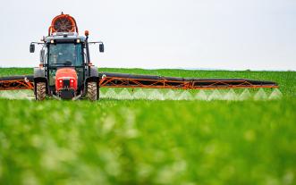 spraying crop field