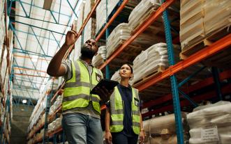 Workers in warehouse