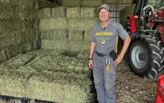 Stephen Highfill and his award-winning hay