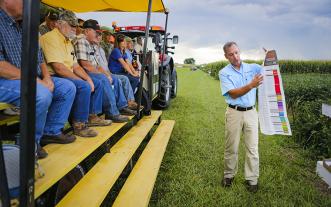 Kent Shannon presenting at an MU wagon tour