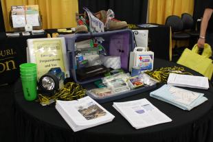 Sample emergency kit on display at the Missouri State Fair.University of Missouri Extension