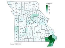 Missouri irrigated farms map