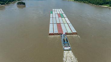 Barge on Mississippi River