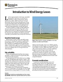 Introduction to Wind Energy Leases publication, image of page 1