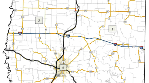 section of Callaway County district map