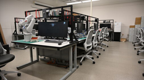 industrial work setting with multiple seatings