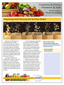 First page of Preserve it Fresh, Preserve it Safe, Jan/Feb 2025 newsletter