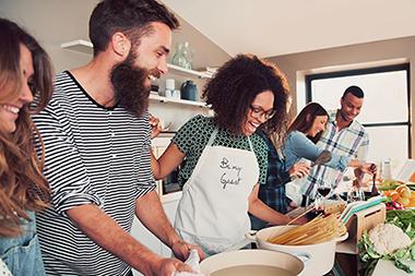 Group of adults in a cooking class