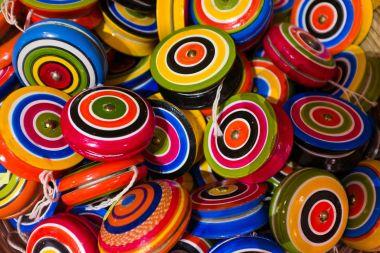 A colorful pile of Yo-Yos