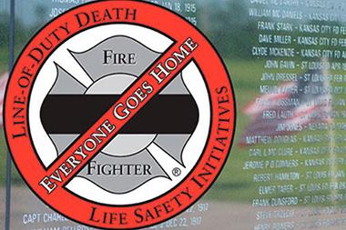 Everyone goes home logo over a memorial wall.