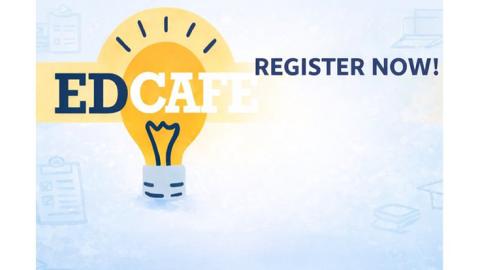 EdCafe logo with Register Now text