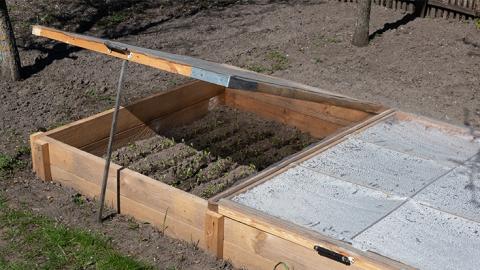 garden cold frame open