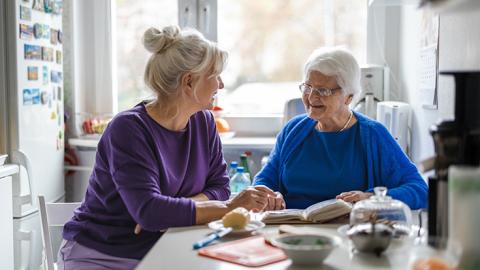 Caregiver with elderly person
