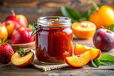 A peach spread in a jar.