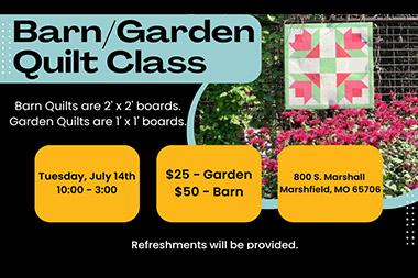 Barn/Garden Quilt Class postcard