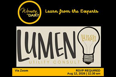 Women in Dairy & Lumen Utility Consult logos