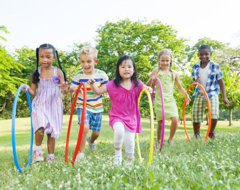 Kids with Hula Hoops