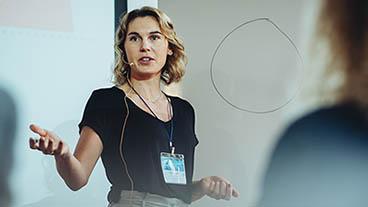 Woman presenting to a group