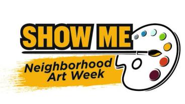 show me neighborhood art week logo with art palette