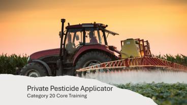 Tractor applying pesticide in a field.