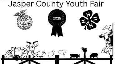 2025 Jasper Co Fair Book cover art with illustrations of farm animals