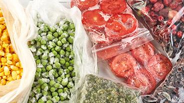 Frozen produce in bags