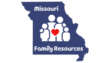 State of Missouri outline with family and heart logo