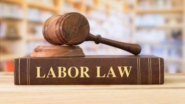 Labor law book and gravel