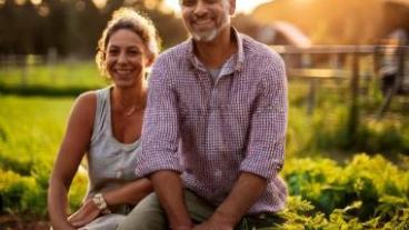 Man and Woman on Farm