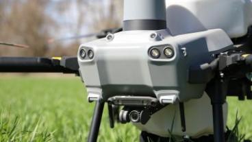 Drone sitting on grass