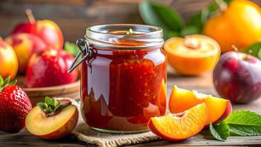 A peach spread in a jar.