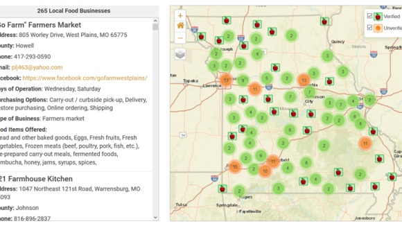 Missouri Food Finder interface