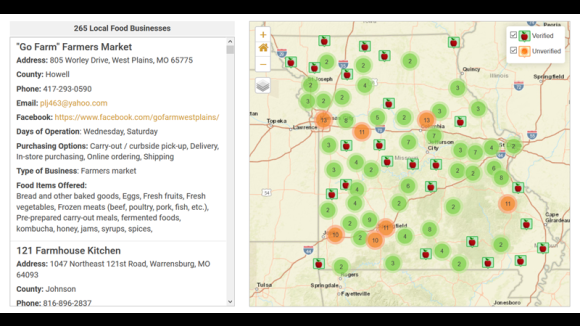 Missouri Food Finder interface