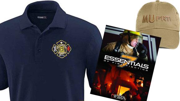 Fire and Rescue Training Institute shirt, ballcap and training manual.