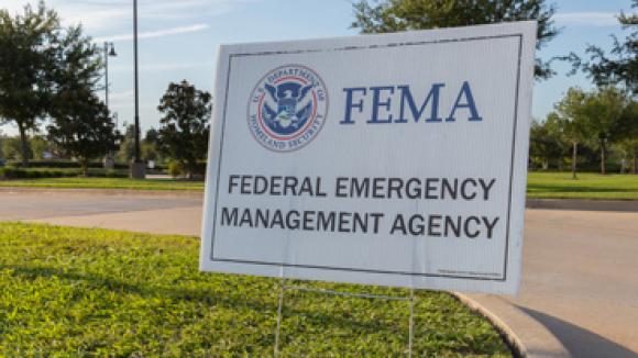 FEMA sign in the grass