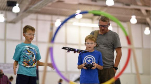 kids learning about drones