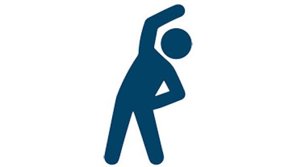 Person icon doing stretches to represent physical activity