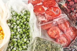 Frozen produce in bags
